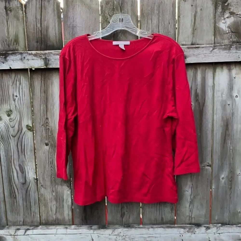 JM collection red top sz. L